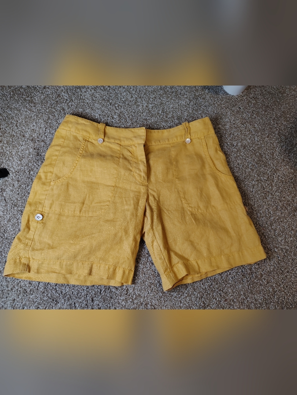 JCrew Mustard Yellow Linen Shorts Size 4